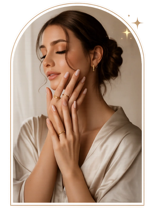 Elegant portrait with golden accents